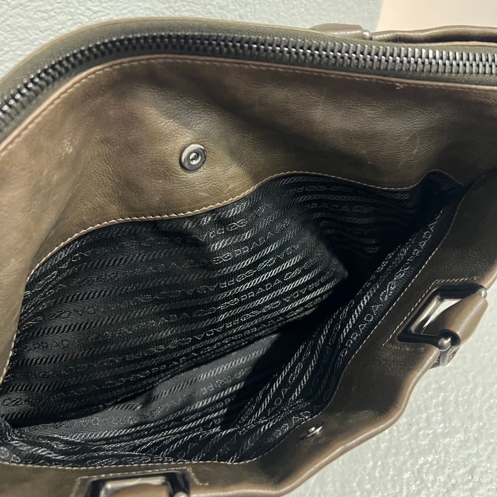 Prada Dark Brown Leather Crossbody Bag - calfskin - Picture 6 of 13